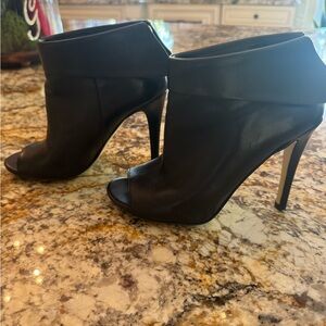 Elegant Black Peep-Toe Ankle Boots